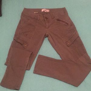 Skinny utility studded Khaki green pants